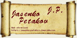 Jasenko Petakov vizit kartica